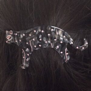 🐆 CENTINELLE Polka Cat Hair Barette — EUC